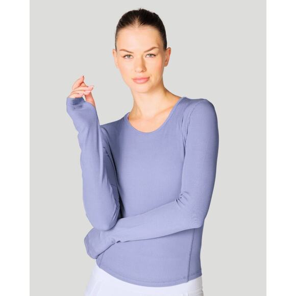 Gottex Studios Peach Skin Collection Rib Long Sleeve in “Fog” size XL, NWT! - Picture 2 of 10